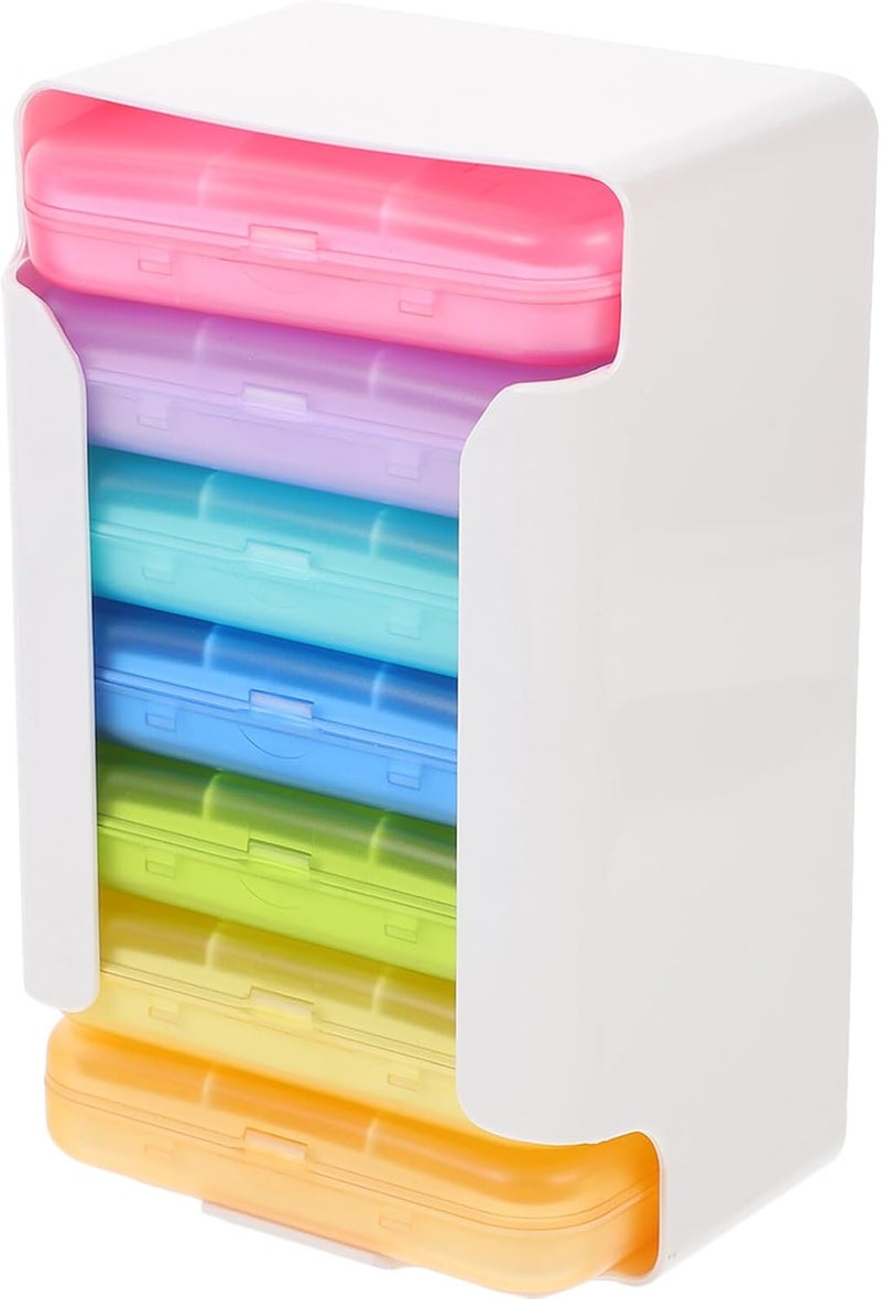 DOITOOL Portable Weekly Pill Organizer Dispenser 7-Day Medicine Case with 6 Large Compartments Travel Pill Box Organizer for Tablets and Supplements - Image 1