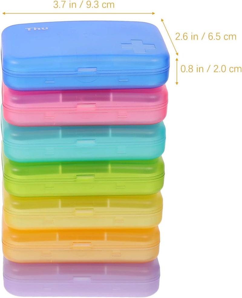 DOITOOL Portable Weekly Pill Organizer Dispenser 7-Day Medicine Case with 6 Large Compartments Travel Pill Box Organizer for Tablets and Supplements - Image 2