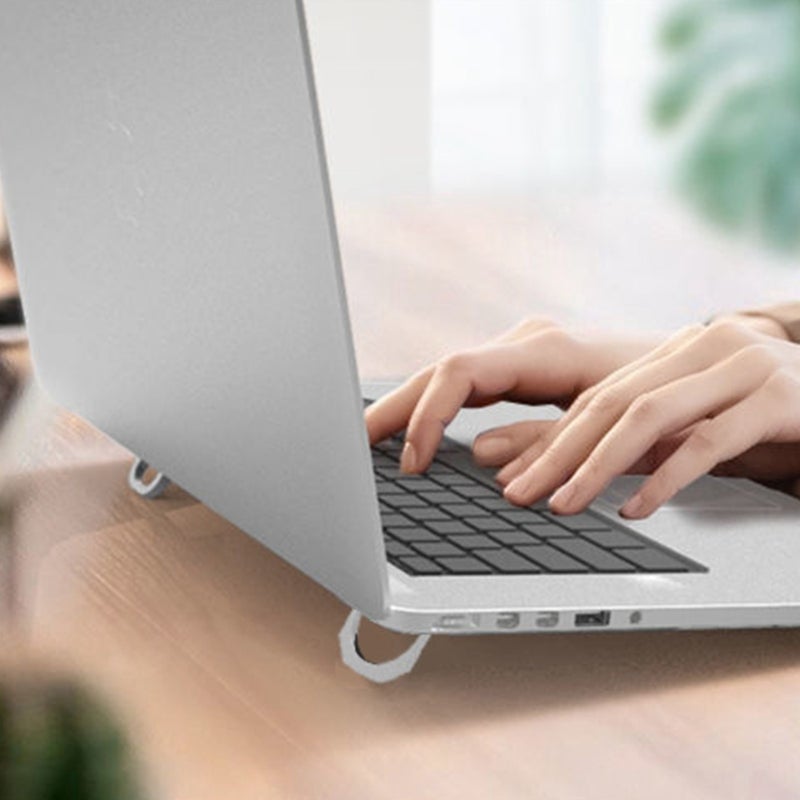 Aluminum Alloy Keyboard Stand Riser Feet Silver Grey - Heat Dissipation Laptop Stand - Traceless Nano Adhesive Computer Riser for Laptops Tablets Routers - Image 3