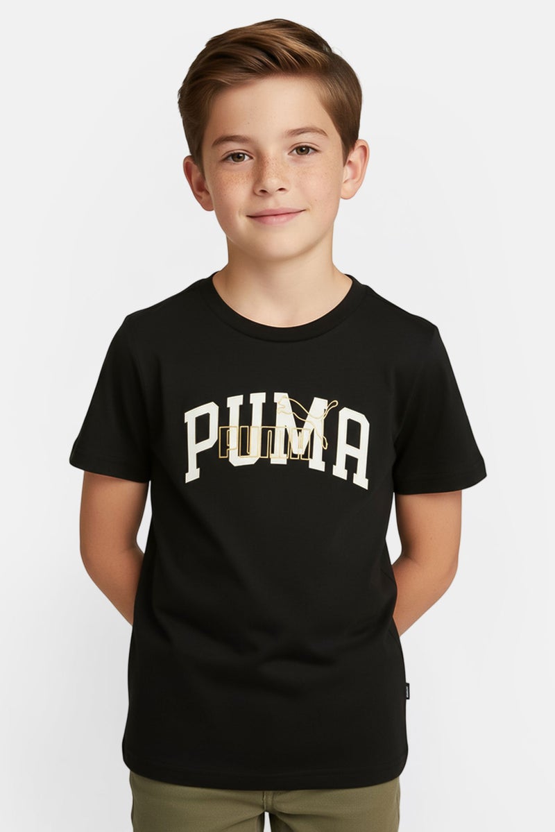 PUMA Kids Boy Sportswear Fit Short Sleeve Training T-Shirt, Black - Image 1