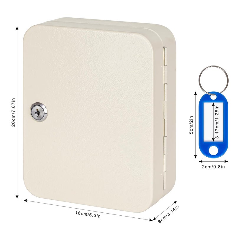 KYODOLED Metal Key Cabinet Wall Mount,Locking Key Organizer,Key Storage Lock Box With Code,Key Management With Key Lock 7.87" X 6.29" X 3.14" (Beige, 20 Key) - Image 3