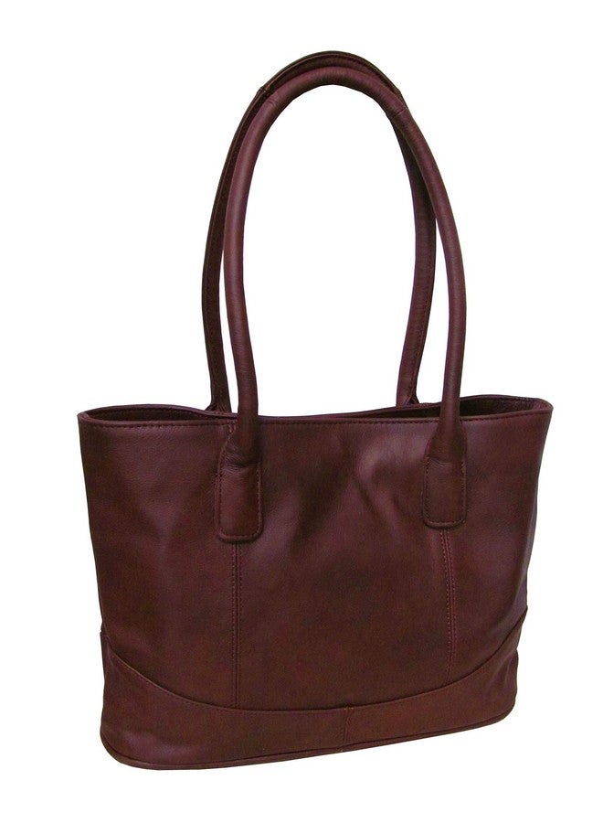 Casual Leather Handbag (#1827-50) (Dark Burgundy)
