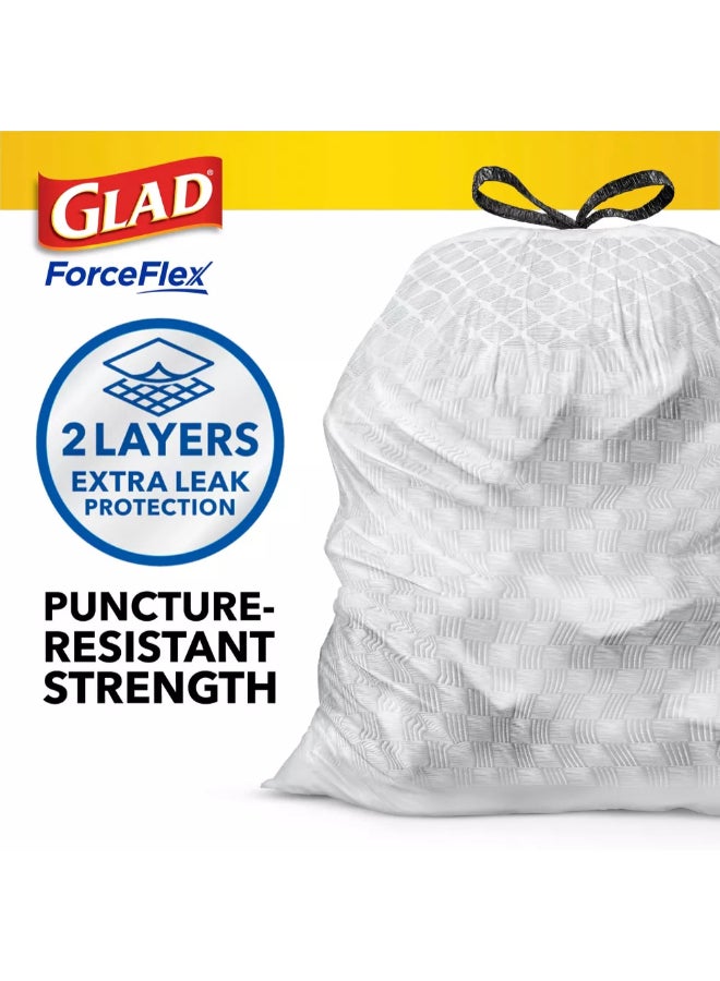 Glad ForceFlex Fragrance Free Drawstring Closure Tall Kitchen Trash Bag White 13 Gal 7527666 - Image 2