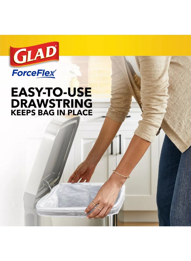 Glad ForceFlex Fragrance Free Drawstring Closure Tall Kitchen Trash Bag White 13 Gal 7527666 - Image 4