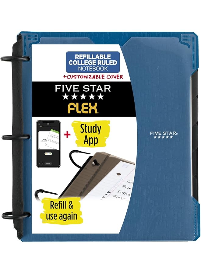 Five Star Flex Hybrid Notebinder 1 Inch Binder With Tabs Notebook And 3 Ring Binder All In One Assorted Colors Color Will Vary 1 Count 29326 - Image 1