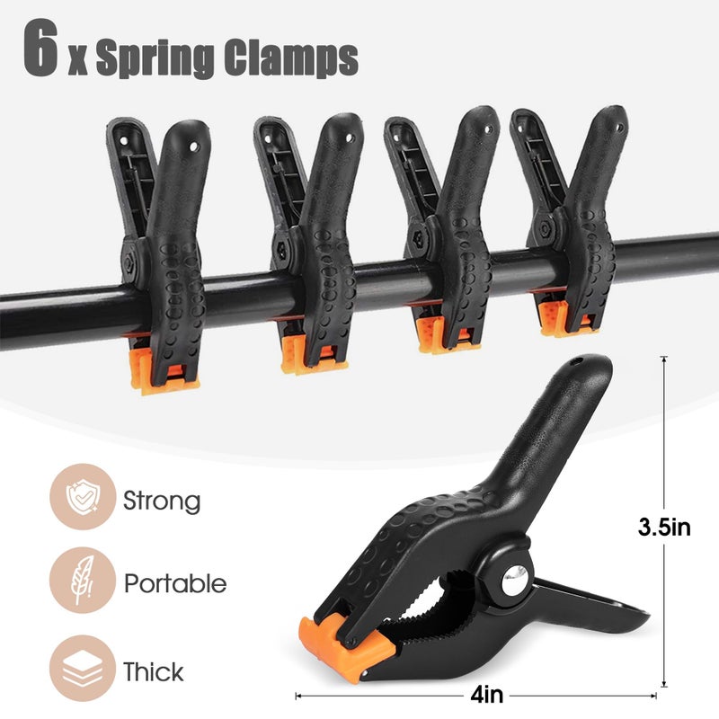 CludPark 8x5ft T-Shape Backdrop Stand, Adjustable Background Support Stand Kit, Portable Photo Banner Holder with 6 Spring Clamps, Sandbag, Carry Bag for Party, Wedding, Photography and Decoration - Image 5