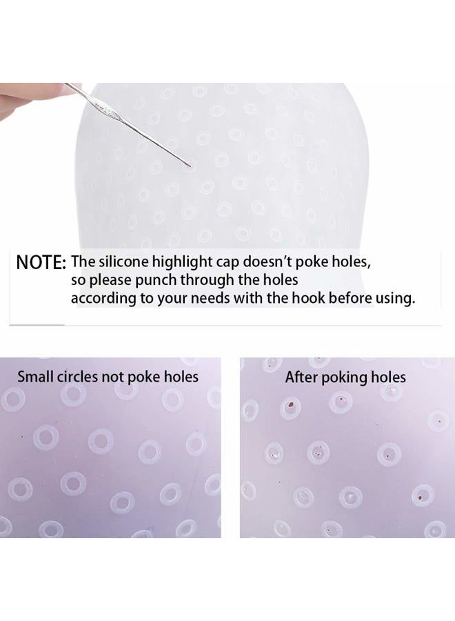 RJMBMUP Silicone Highlight Caps Set for Colour Hair 2 PCS Professional Reusable Highlighting Caps with Hooks & Salon Hairdressing Dyeing Staining Tools for Women Men - Image 4