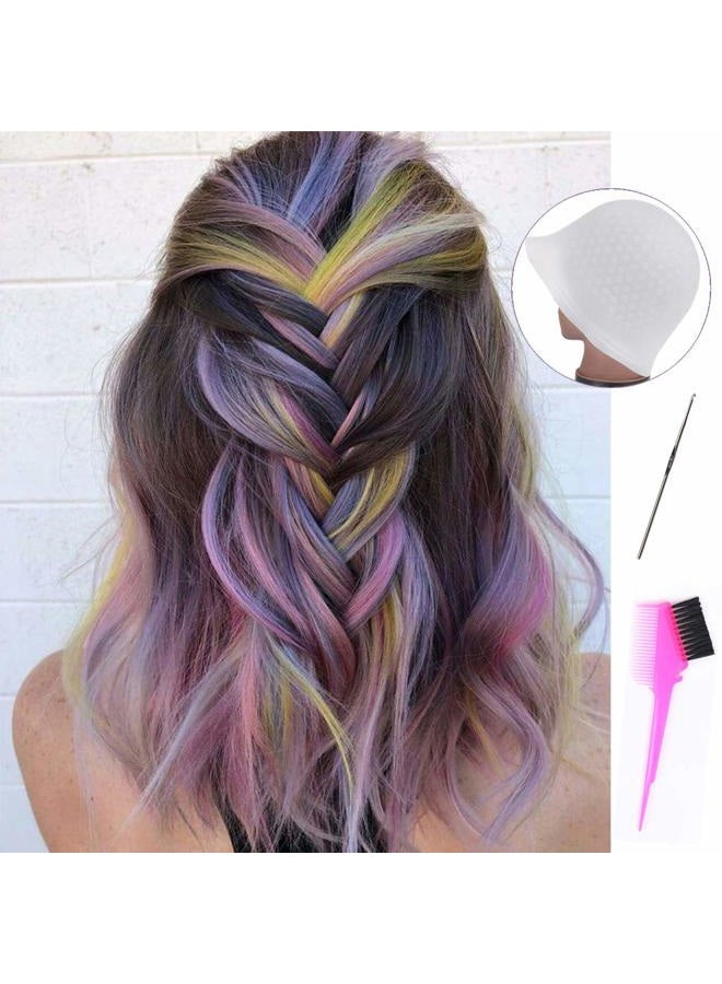 RJMBMUP Silicone Highlight Caps Set for Colour Hair 2 PCS Professional Reusable Highlighting Caps with Hooks & Salon Hairdressing Dyeing Staining Tools for Women Men - Image 5