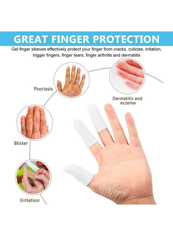 maycreate MAYCREATE® 10pcs finger protection, Gel Finger Support Protector Gloves, Gel Finger Cots/Covers for Trigger Finger Hand Eczema Finger Cracking Finger Arthritis, White - Image 5