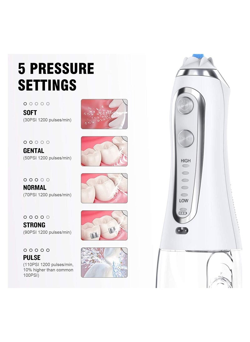 SCIENISH - Cordless Water Dental Flosser for Teeth,Leominor 5 Modes Portable Oral Irrigator,with Travel Bag and 7 Jet Tips, IPX7 Waterproof Rechargeable for Home&Travel - Image 1