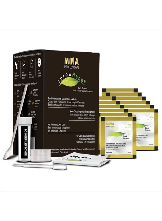 MinaiBrow Mina ibrow Hair Color Refill Pack Dark Brown|Natural Professional Spot coloring Hair Tinting Powder, Water and Smudge Proof | No Ammonia, No Lead with 100% Gray Converge|Vegan and Cruelty free - Image 1