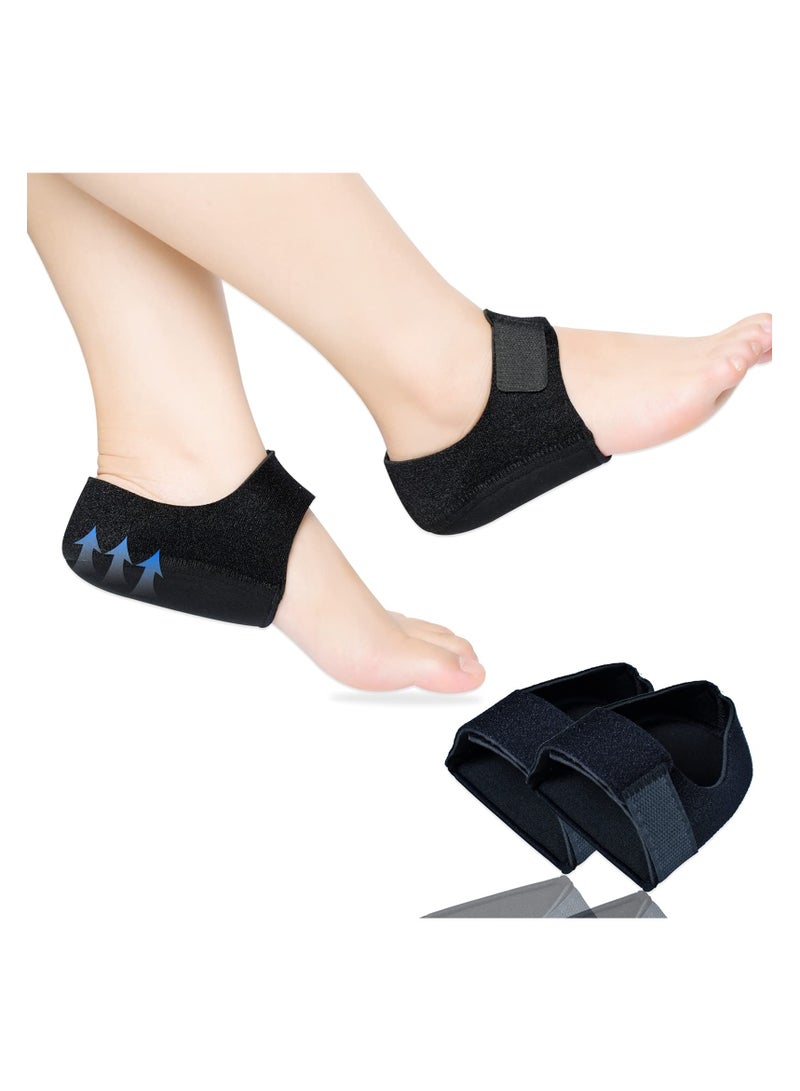 KHAJUL Heel Protectors, Gel Heel Cushion Support for Plantar Fasciitis (Black)  - Image 2