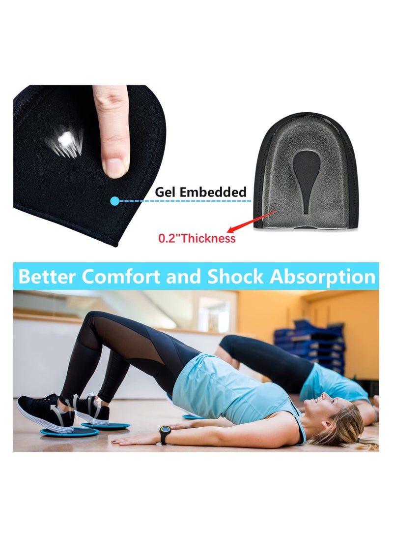 KHAJUL Heel Protectors, Gel Heel Cushion Support for Plantar Fasciitis (Black)  - Image 5