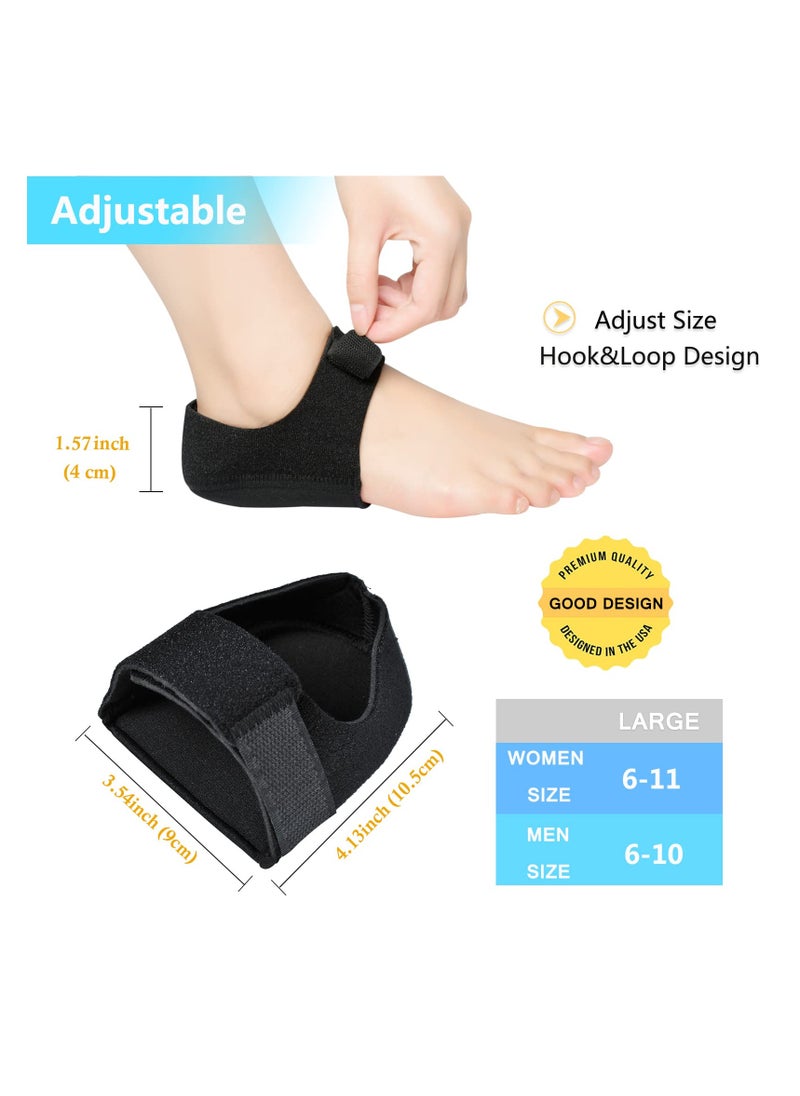 KHAJUL Heel Protectors, Gel Heel Cushion Support for Plantar Fasciitis (Black)  - Image 2