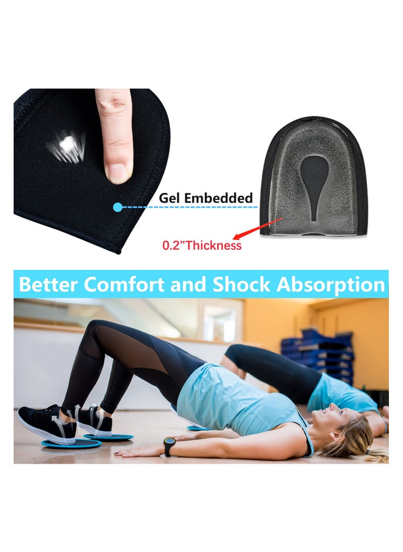 KHAJUL Heel Protectors, Gel Heel Cushion Support for Plantar Fasciitis (Black)  - Image 4