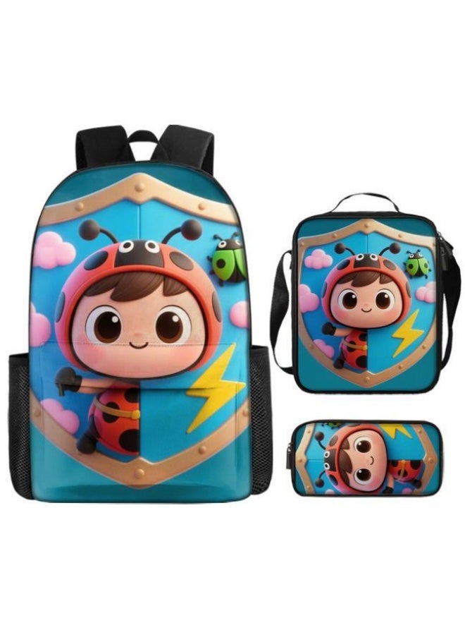 Bright Li Fire Unlock the new fashion of childish fun! Three-piece set of bags, cartoon elements for children and teenagers (students, children, friends' outings, mountain climbing, schooling, etc. can be used) - 110 - Image 2