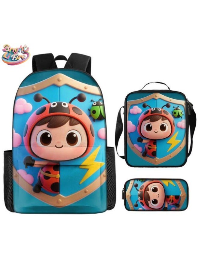 Bright Li Fire Unlock the new fashion of childish fun! Three-piece set of bags, cartoon elements for children and teenagers (students, children, friends' outings, mountain climbing, schooling, etc. can be used) - 110 - Image 1
