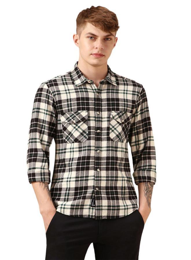 دينيس لينغو قميص كاروهات بأزرار من فلانيل ستايلي - Image 1