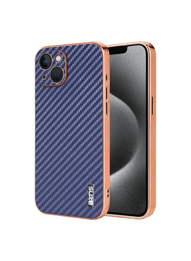 The Bros Case For iPhone 13 Electroplated Edge Carbon Fiber Texture Phone Case