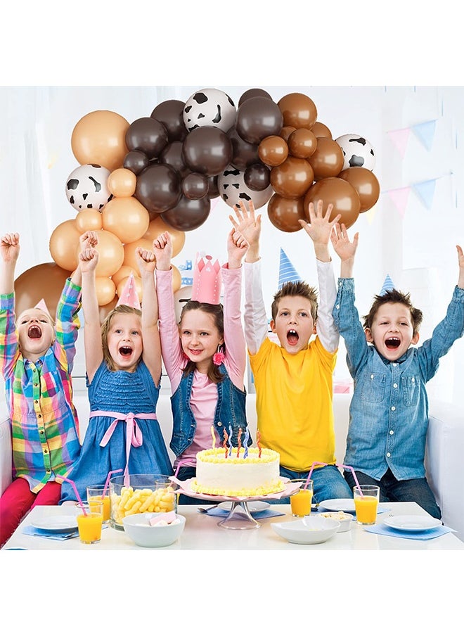 Peachjoy 128 Pcs Cow Print Balloon Arch Kit, Brown Nude Tan Apricot Cow Balloon Arch Garland Kit Different Sizes, Latex Balloons Garland Kit for Farm Party Cowboy Party Dcorations Baby Shower Birthday Party  - Image 4