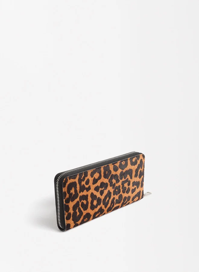 PARFOIS Leopard Print Leather Wallet