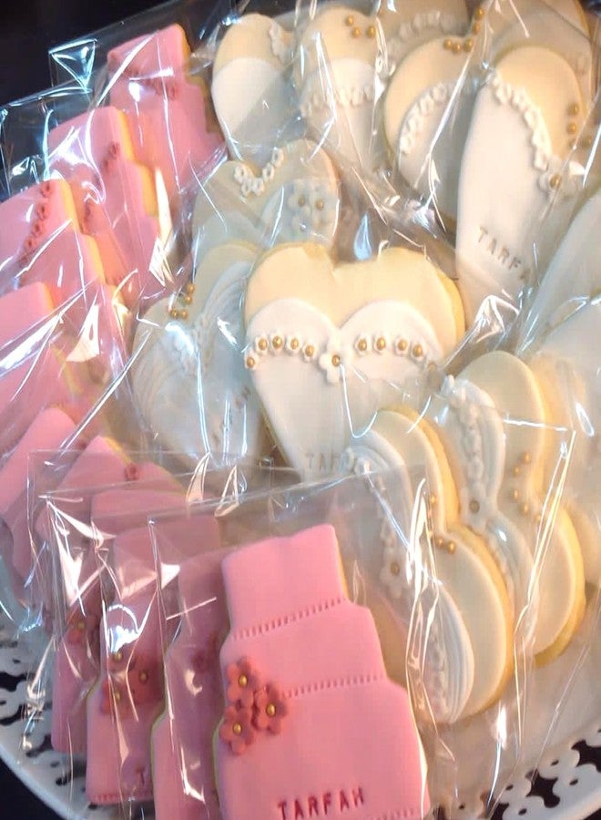 TEMLQPACK 200Pcs 4 x 4Inch Cookies Bags Chocolate Covered Strawberries Bags Macaron Bags Truffle Treat Candy Bakery Cellophane Bag Gift Cello Bag for Card Business Party Favor Bags Wedding Christmas - Image 3