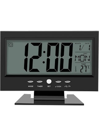 Electric Clock Digital Alarm Clocks Lcd Digital Sound Sensor Table Desk Alarm Clock With Calendar And Temp Display Table Deskalarm Clock For Bedroom Living Room Office - pzsku/Z95F11E451688103C176CZ/45/_/1741544222/cce6bed7-cb31-4a3b-a560-be1496254426