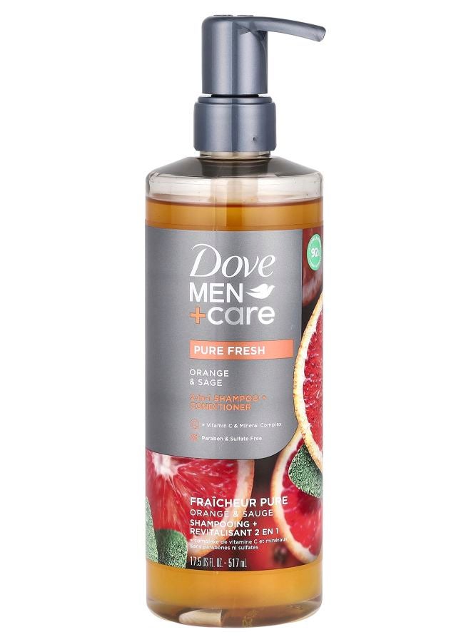 Dove Men + Care 2-in-1 Shampoo + Conditioner Orange & Sage 17.5 fl oz (517 ml)