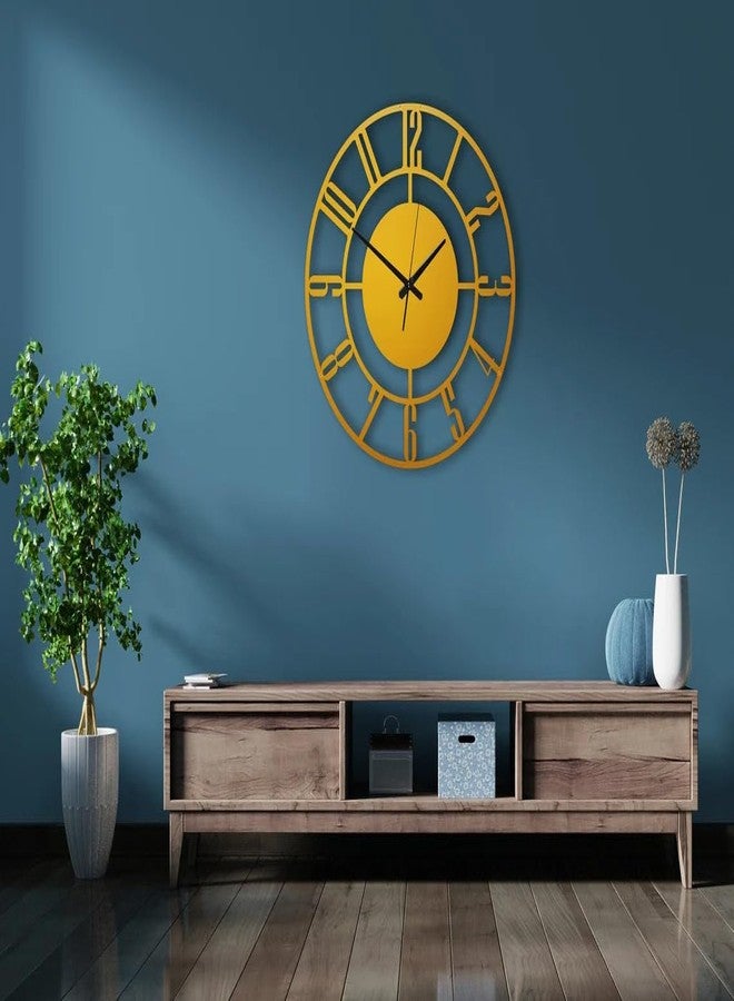 AVVIC MART Material Metal Wall Clock Big Size Wall Clock Modern Clocks for Living Room Stylish Wall Clocks for Home Decoration Designer Wall Clock Golden Wall Clock (60 CM) - Image 3