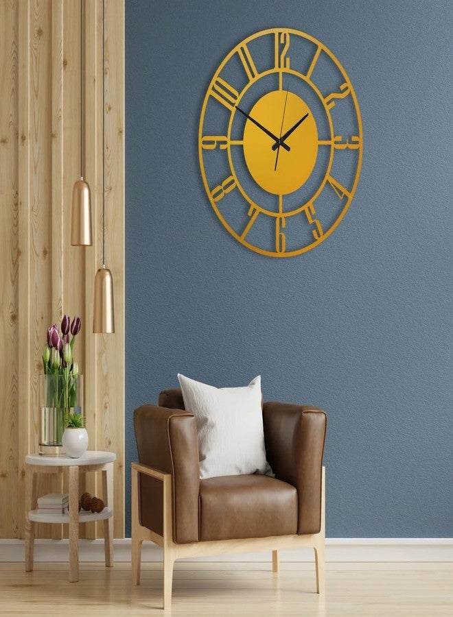 AVVIC MART Material Metal Wall Clock Big Size Wall Clock Modern Clocks for Living Room Stylish Wall Clocks for Home Decoration Designer Wall Clock Golden Wall Clock (60 CM) - Image 2