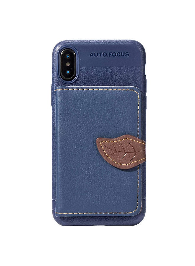 NIBEMINENT Protective Wallet Cards Case Cover For Apple iPhone X / XS Dark Blue  - Image 1