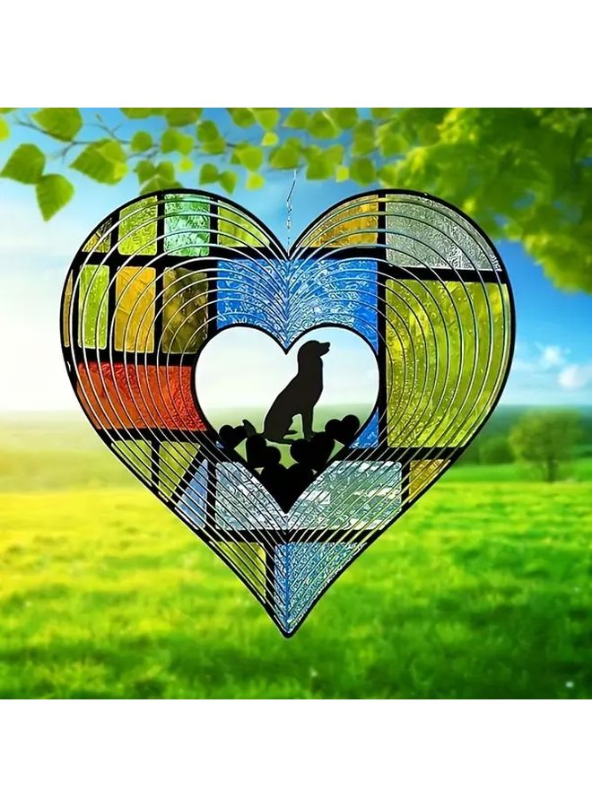 Angel Dog 3D Metal Wind Chime 12 Inch No Battery Required Garden Patio Decor - Image 3