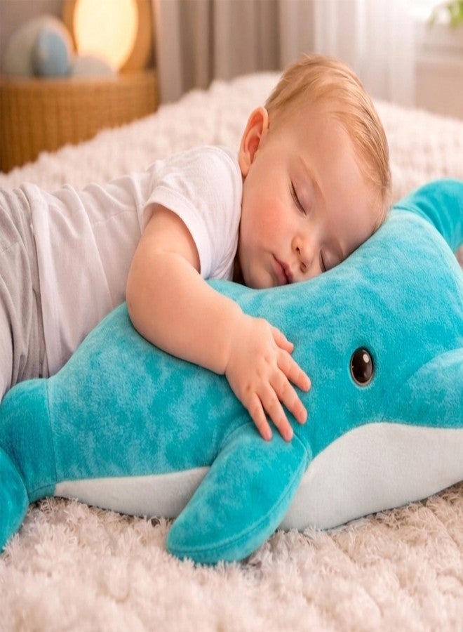 Adhigams Aqua Dolphin Soft Toy for Kids | Ultra Soft & Cuddly Dolphin Plush Toy | Stuffed Ocean Animal for Boys & Girls | Cute Hugging Pillow Gift [Size 50CM] - Image 1