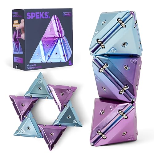 Speks Geode Magnetic Fidget Toy Sensory Desk Toy for Adults Teens 14 Stress Relief Gift Pyramid Chrome Purple - Image 1