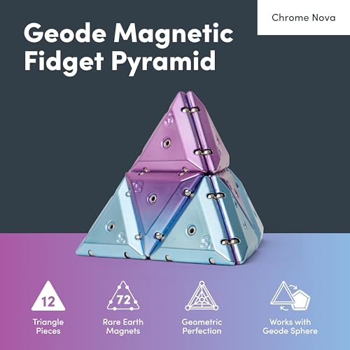 Speks Geode Magnetic Fidget Toy Sensory Desk Toy for Adults Teens 14 Stress Relief Gift Pyramid Chrome Purple - Image 5