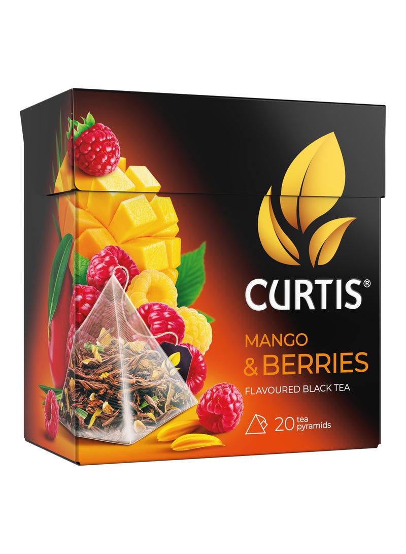 CURTIS Mango And Berries Black Tea Blended with Raspberry and Mango Pack of 20 Pyramid Tea Bags  - Image 3