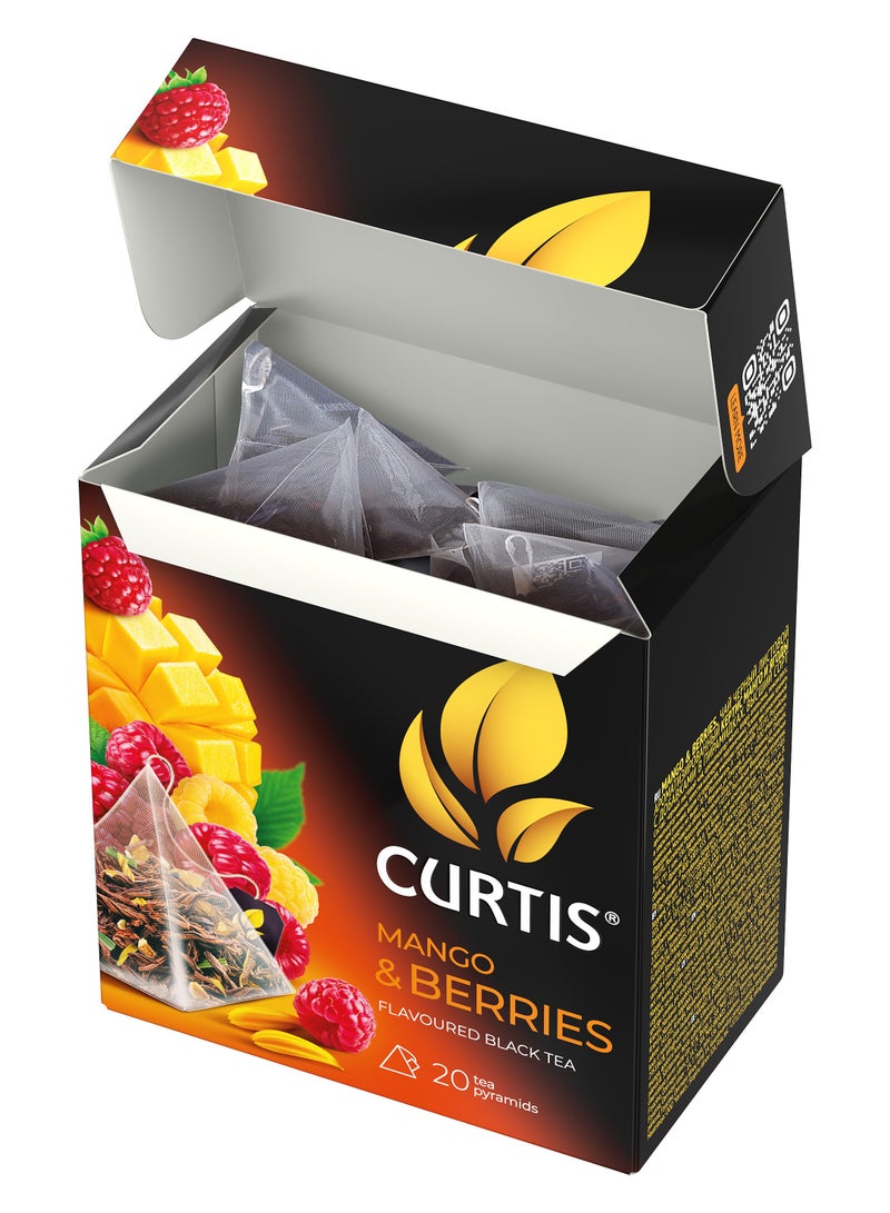 CURTIS Mango And Berries Black Tea Blended with Raspberry and Mango Pack of 20 Pyramid Tea Bags  - Image 4