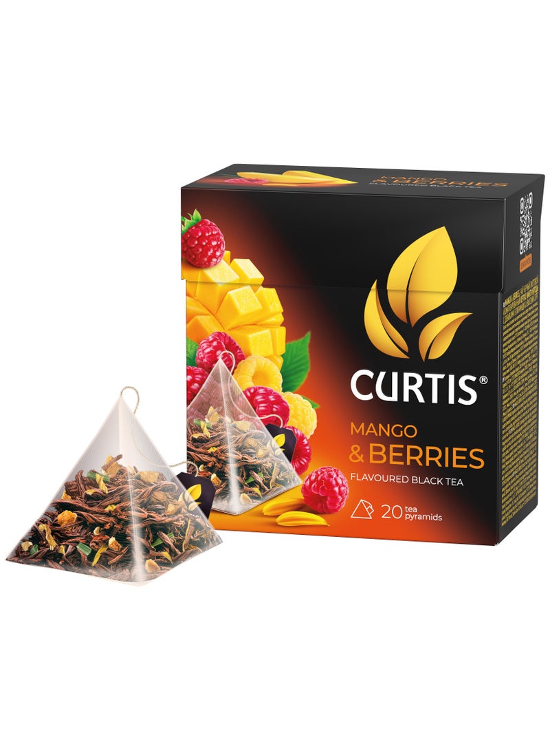 CURTIS Mango And Berries Black Tea Blended with Raspberry and Mango Pack of 20 Pyramid Tea Bags  - Image 5