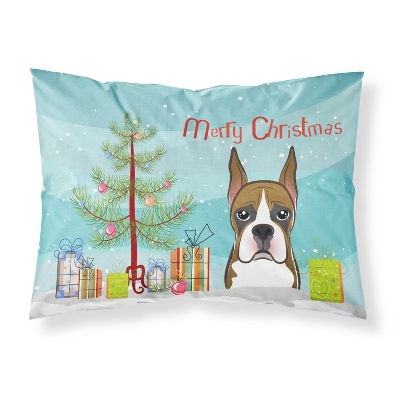 Caroline's Treasures ""Caroline's Treasures BB1595PILLOWCASE Christmas Tree And Boxer Fabric Standard Pillowcase  Large  Multicolor"" 
