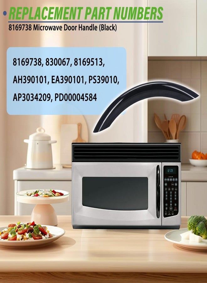 Semzohc 8169738 Microwave Door Handle Compatible with Whirl-Pool Kitchen-Aid ES-Tate in-glis Ro-per Microwaves GH4155XPS0 GH4155XPS1 GH4155XPS2 GH4155XPS3 Replaces 830067 8169513 AH390101 EA390101 - Image 2