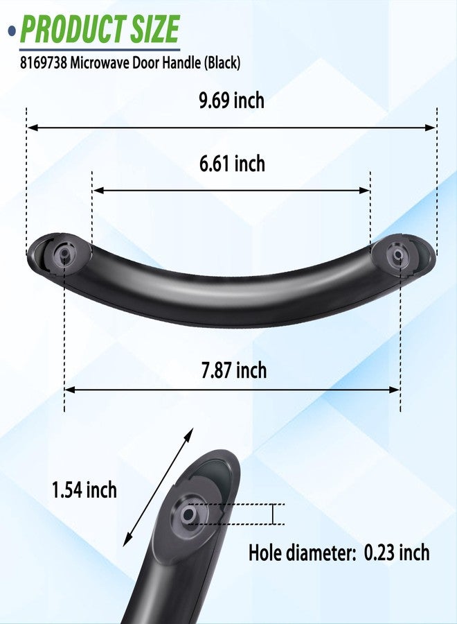 Semzohc 8169738 Microwave Door Handle Compatible with Whirl-Pool Kitchen-Aid ES-Tate in-glis Ro-per Microwaves GH4155XPS0 GH4155XPS1 GH4155XPS2 GH4155XPS3 Replaces 830067 8169513 AH390101 EA390101 - Image 5