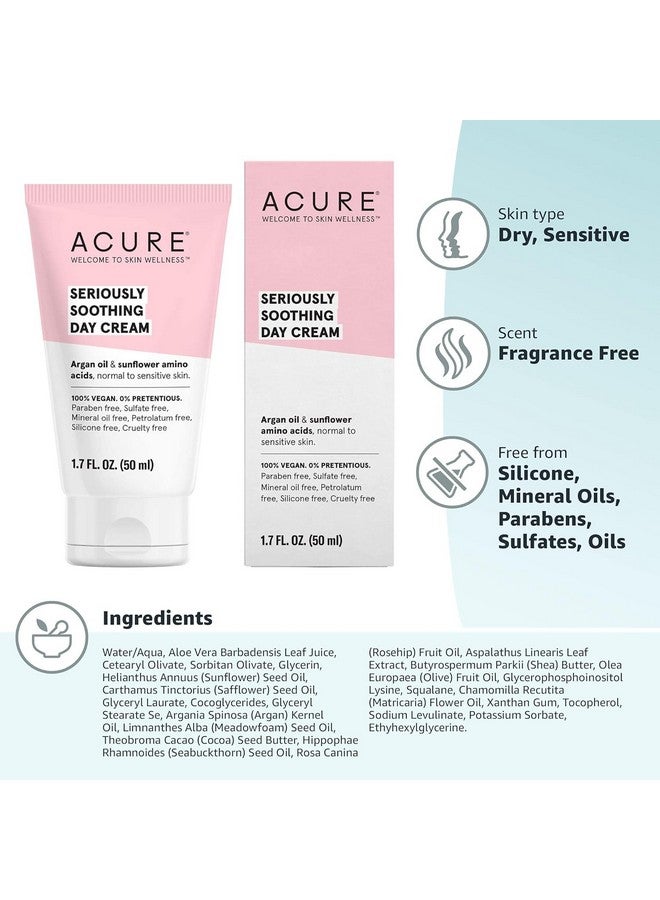 Acure Seriously Soothing Day Cream - Daily Hydrating Facial Cream - Moisturizer for Dry to Sensitive Skin from Argan Oil & Sunflower Amino Acids with Organic Chamomile - Vegan, Unscented - 1.7 Fl Oz - Image 5