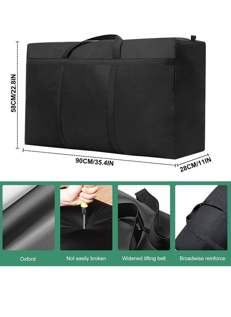 HomarKet 2 Pack Extra Large Moving Bags with Strong Zippers & Carrying Handles, Storage Bags Storage Totes for Clothes, Moving Supplies, Space Saving Oversized Storage Bag Organizer for Moving,Traveling (154L)  - Image 3