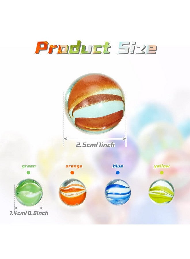 Sratte Pack Of 12 Marble Game Sets Bag Of Marbles Glass Marble Pack Fun Shooter Marbles With Black Drawstring Storage Bag For Indoor And Outdoor Game Party Favors 11 Marbles And 1 Shooter Per Pack  - Image 3