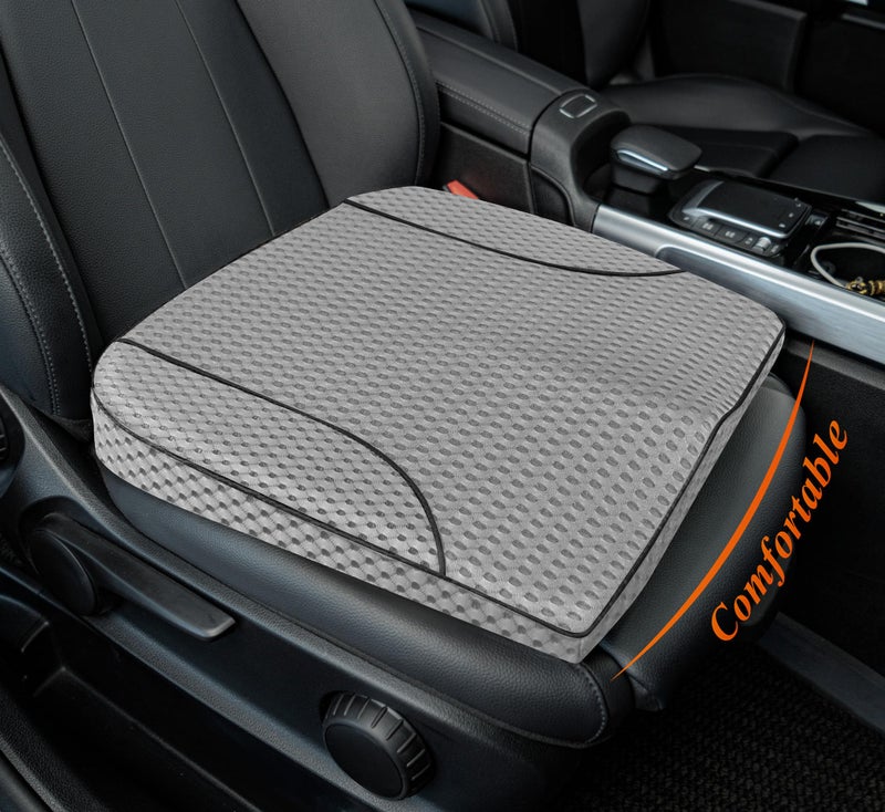 kingphenix Premium Car Seat Cushion, Memory Foam Driver Seat Cushion to Improve Driving View- Coccyx & Lower Back Pain Relief - Seat Cushion for Car, Truck, Office Chair (4D Mesh Gray) - Image 1