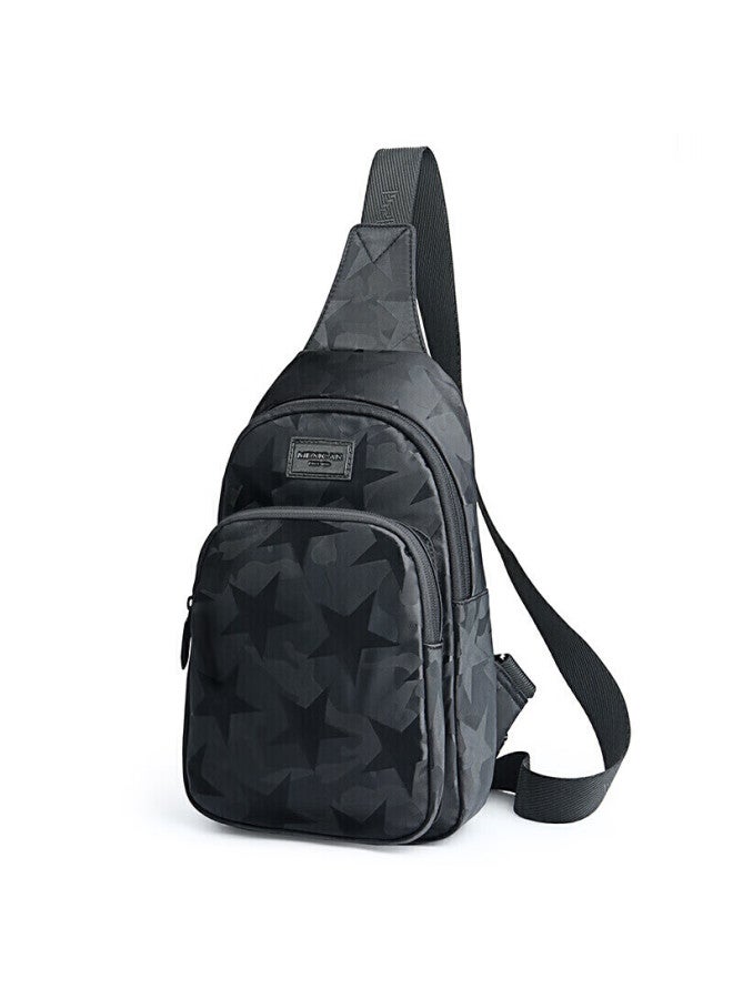 Scarecrow Men's Portable Travel Casual Shoulder Crossbody Bag, Phone Canvas Backpack, Cycling Chest Bag, Fashionable Commuter Large Capacity - Image 4