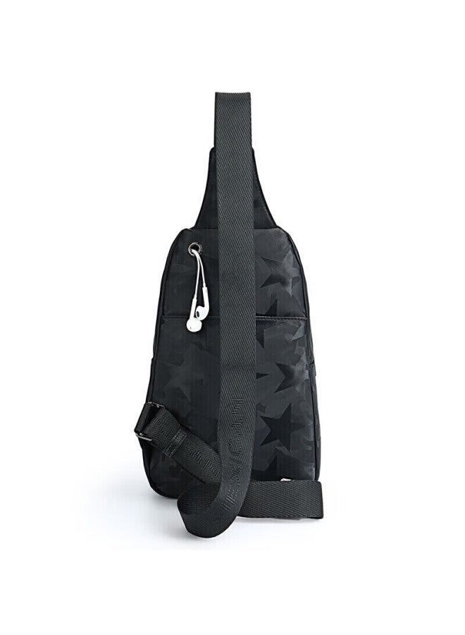 Scarecrow Men's Portable Travel Casual Shoulder Crossbody Bag, Phone Canvas Backpack, Cycling Chest Bag, Fashionable Commuter Large Capacity - Image 5