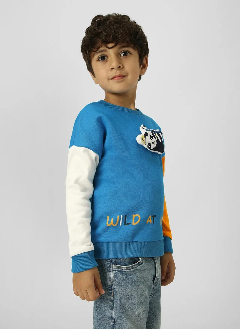 Nautinati Boys Interactive & Playful Animal-Themed Applique Sweatshirt