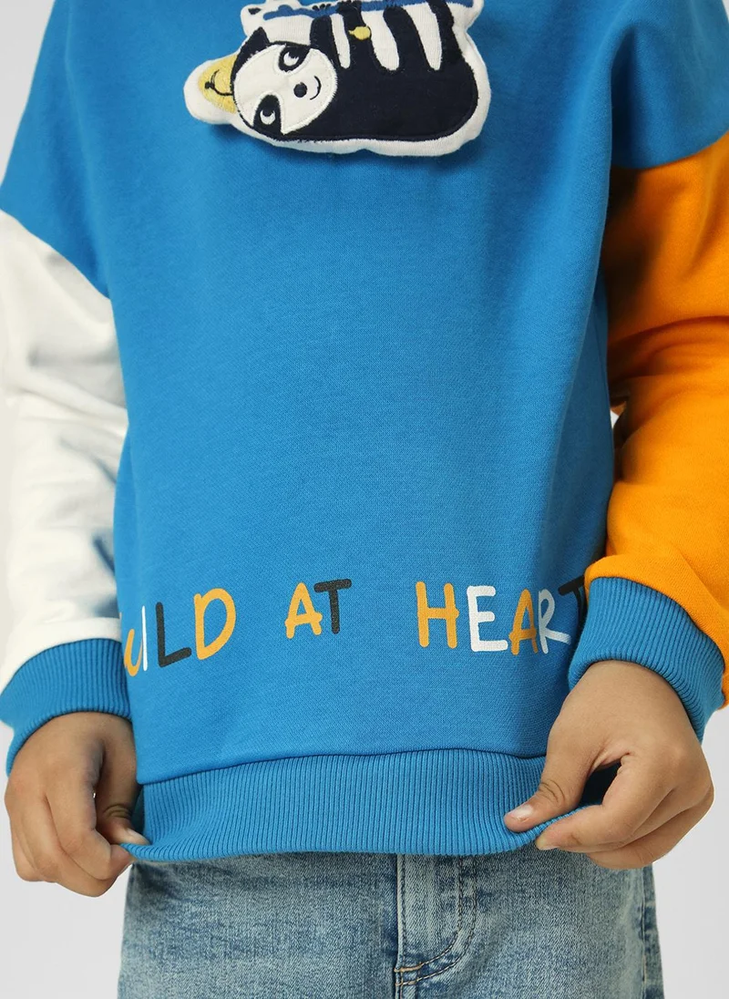 Nautinati  Boys Interactive & Playful Animal-Themed Applique Sweatshirt  | Best Price UAE