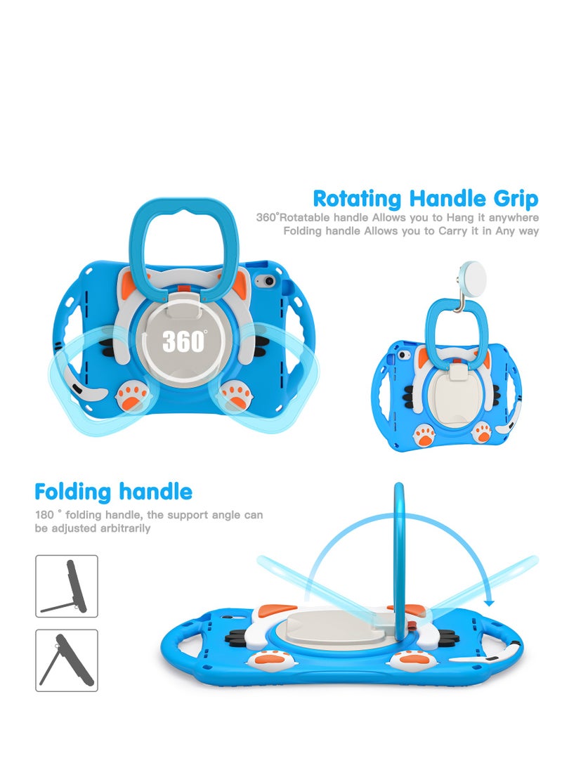 GULFLINK - Cute Cat Kids Case with 360° Rotating Handle for ipad 10th 10.9 inch 2022（A2757/A2777）Light blue - Image 1